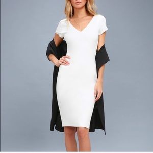 Lulus Business of Love White Back Zipper Dress